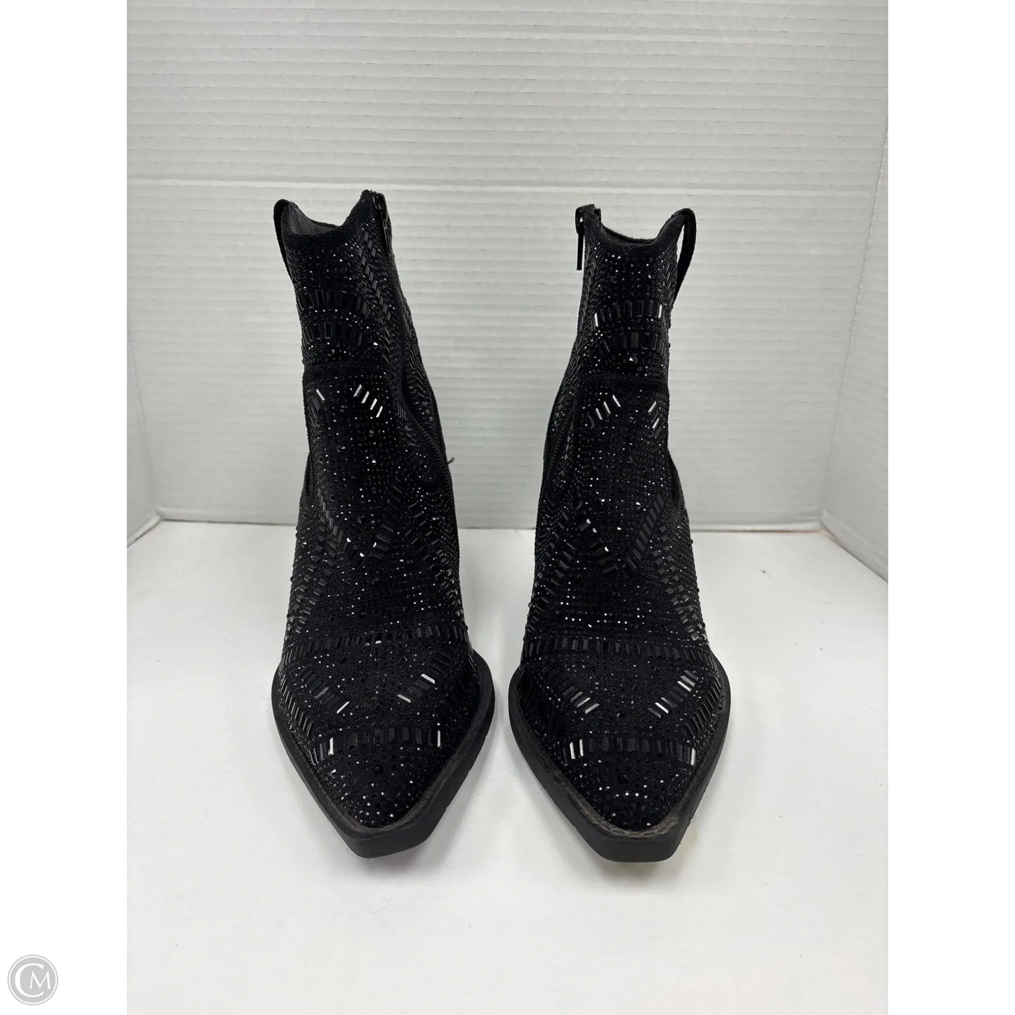 Boots Ankle Heels By Clothes Mentor In Black, Size: 8