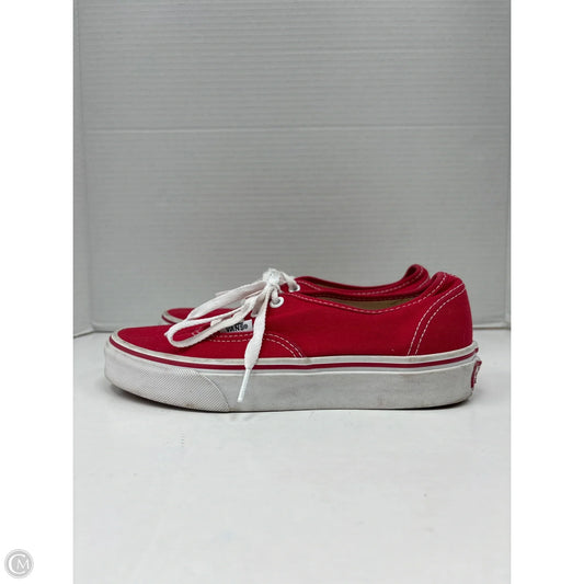 Shoes Sneakers By Vans In Red, Size: 6