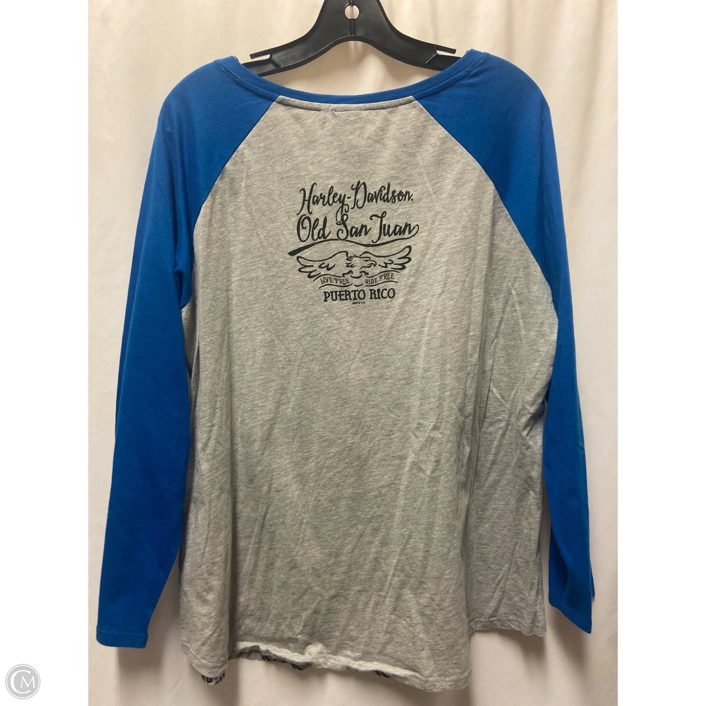 Top Long Sleeve By Harley Davidson In Grey, Size: 2x