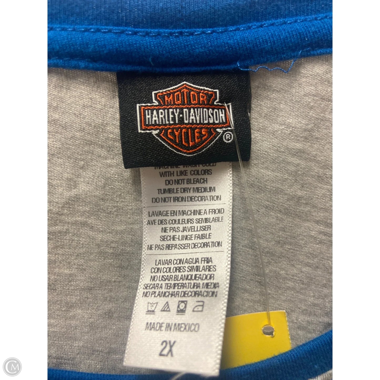 Top Long Sleeve By Harley Davidson In Grey, Size: 2x