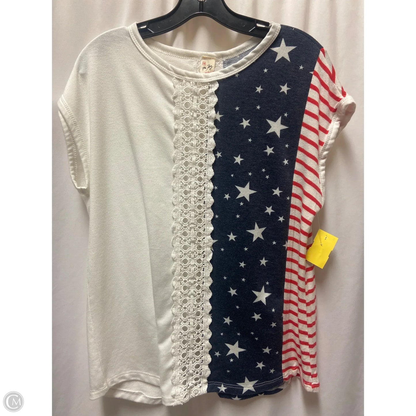 Top Short Sleeve By 7th Ray In Blue & Red & White, Size: M
