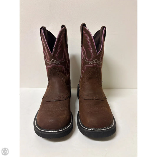 Boots Western By Justin In Brown, Size: 6