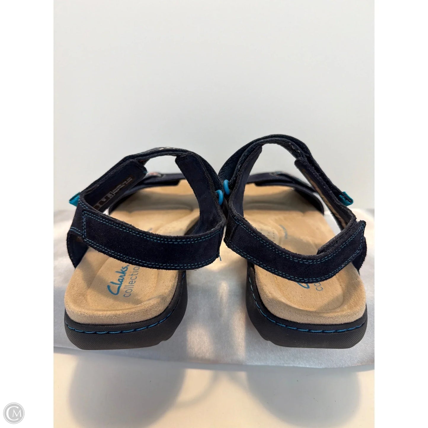 Sandals Flats By Clarks In Navy, Size: 9