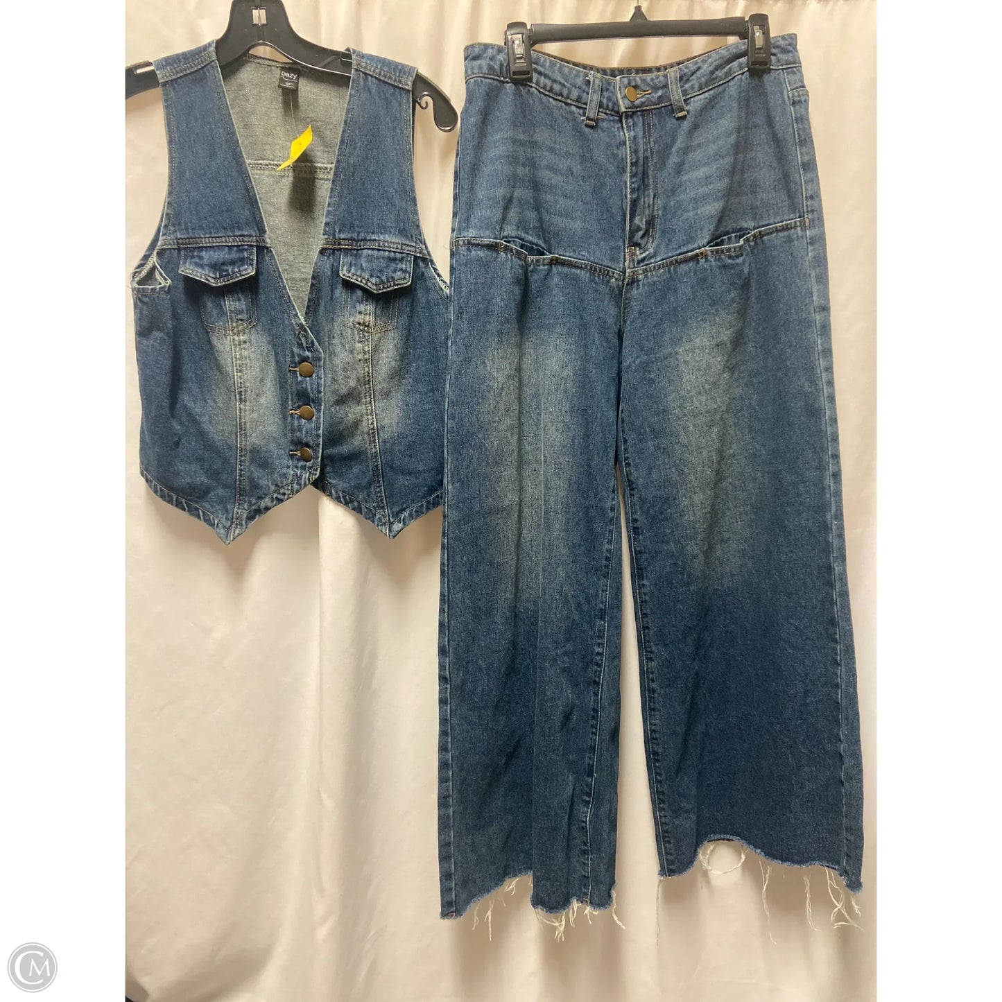 Pants Set 2pc By Dazy In Blue Denim, Size: Xl