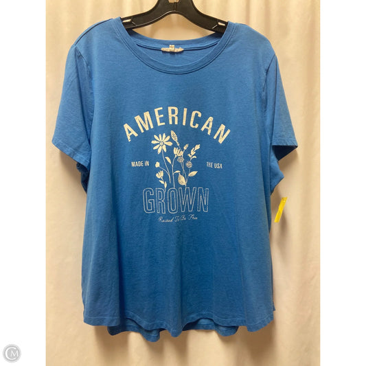 Top Short Sleeve By Maurices In Blue, Size: 1x