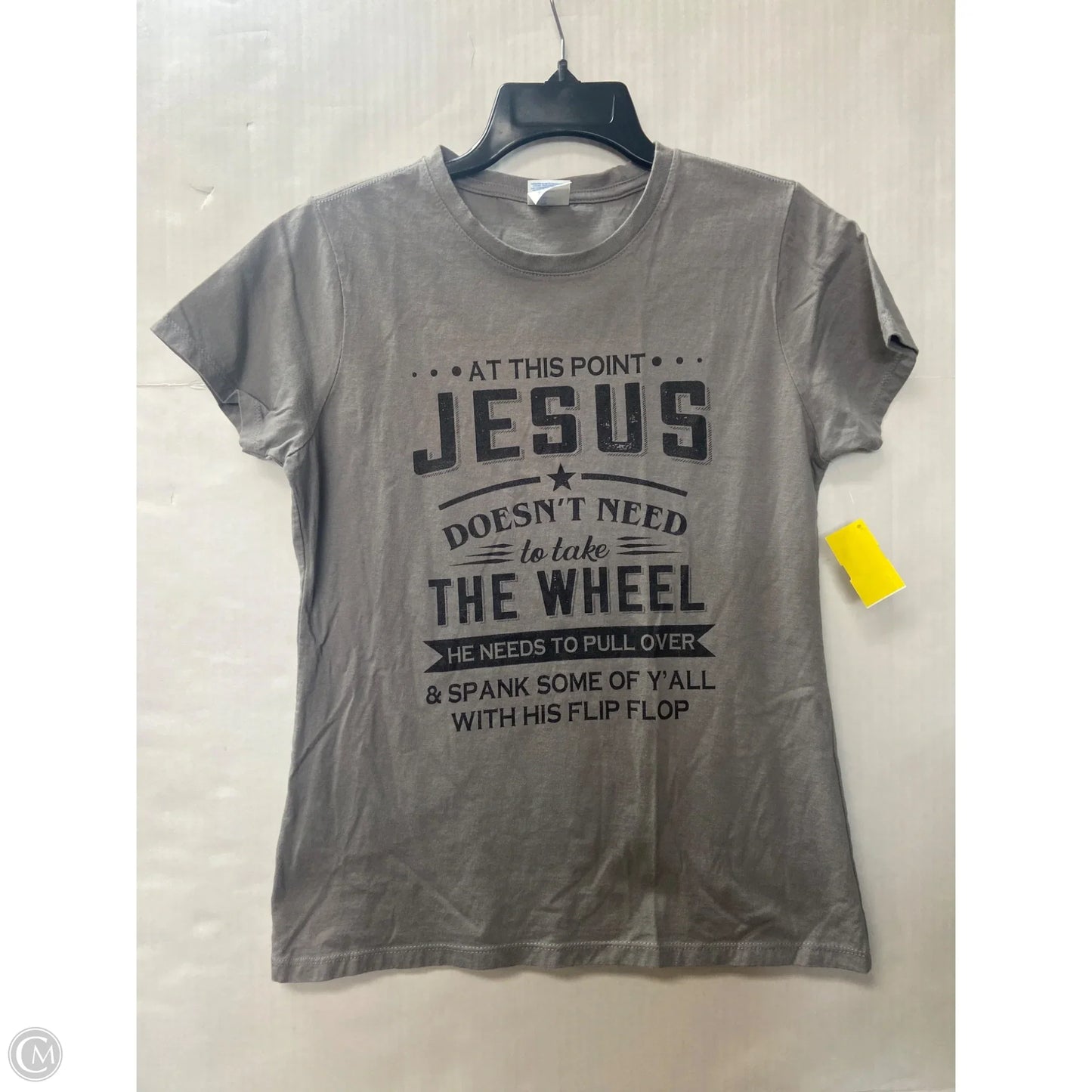 Top Short Sleeve By Port & Company In Grey, Size: S