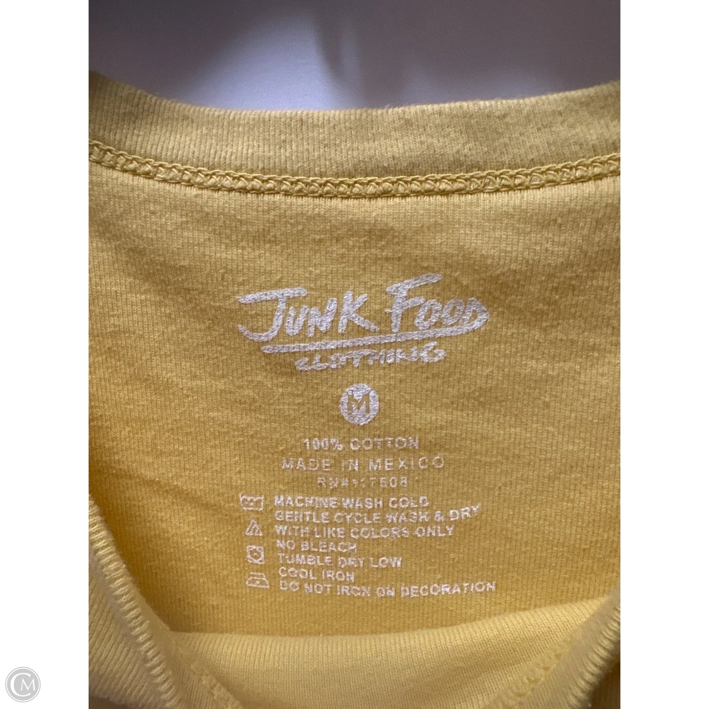 Top Short Sleeve By Junk Food In Yellow, Size: M