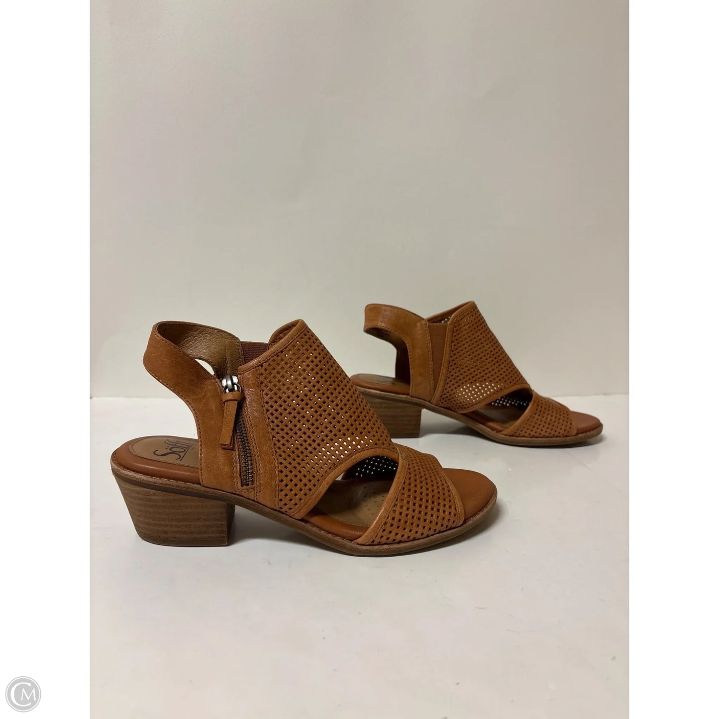 Sandals Heels Block By Sofft In Brown, Size: 9