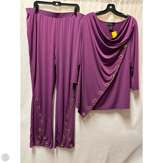Pants Set 2pc By Clothes Mentor In Purple, Size: 1x