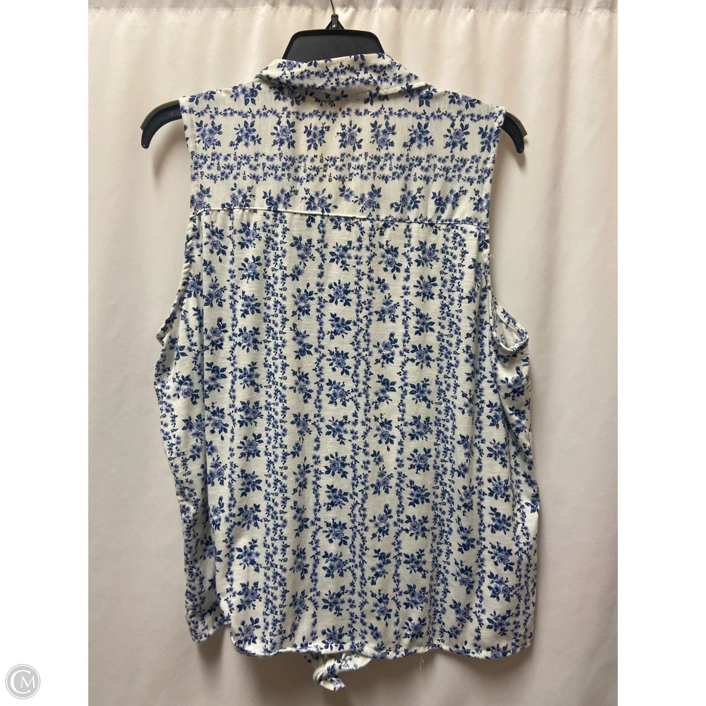 Top Sleeveless By Eden & Olivia In Blue & White, Size: Xl