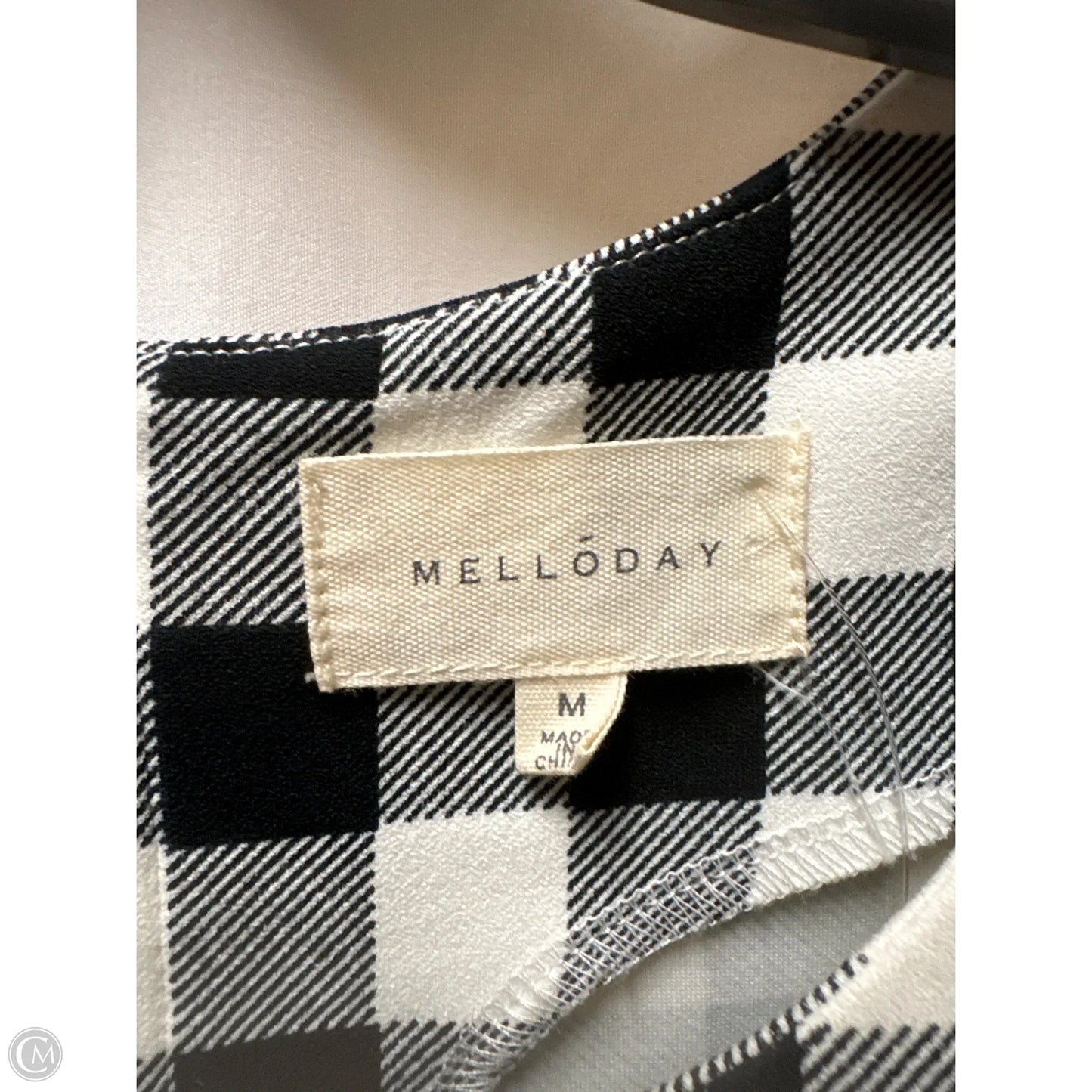 Top Short Sleeve By Melloday In Black & White, Size: M