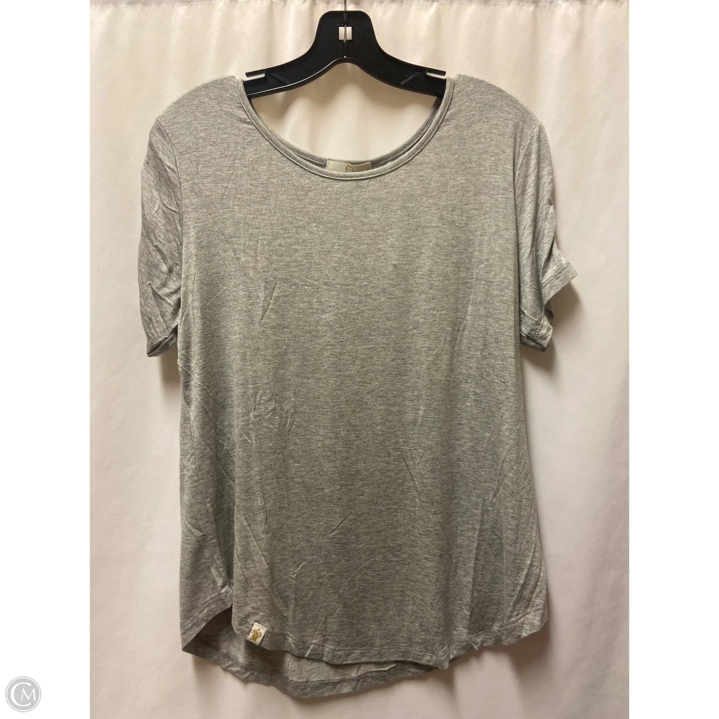 Top Short Sleeve By Simply Southern In Grey, Size: L