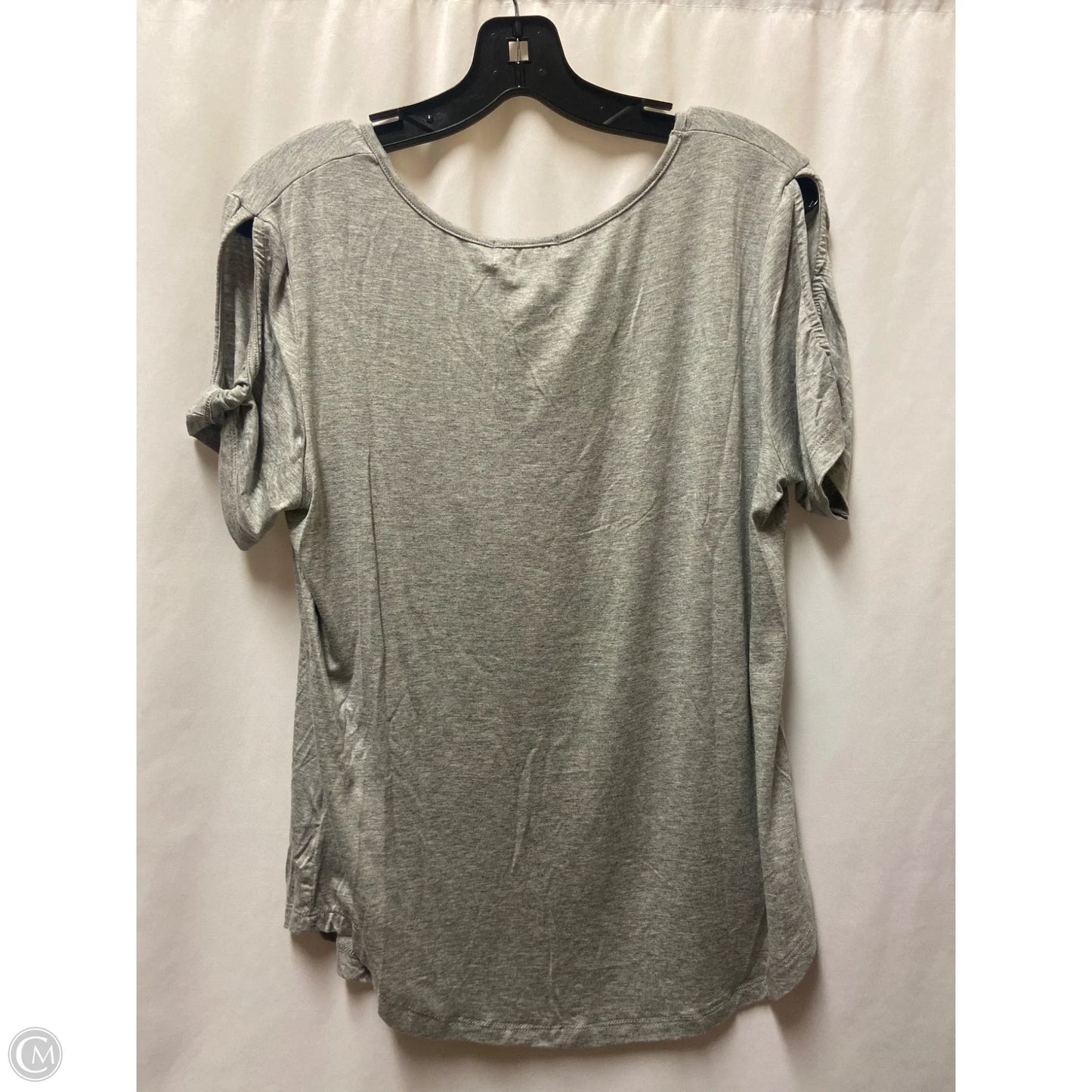Top Short Sleeve By Simply Southern In Grey, Size: L
