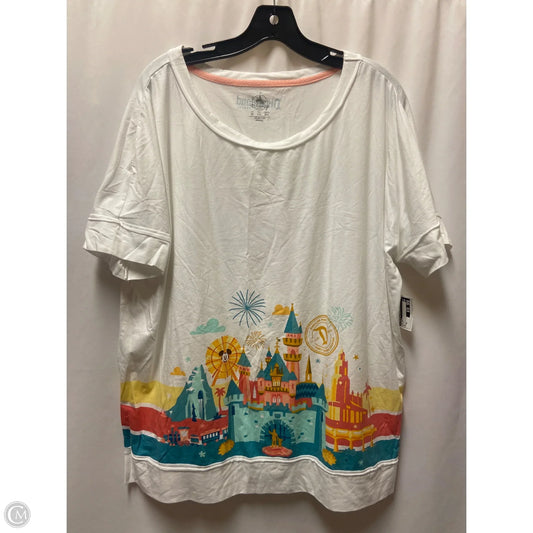 Top Short Sleeve By Disney In White, Size: Xl
