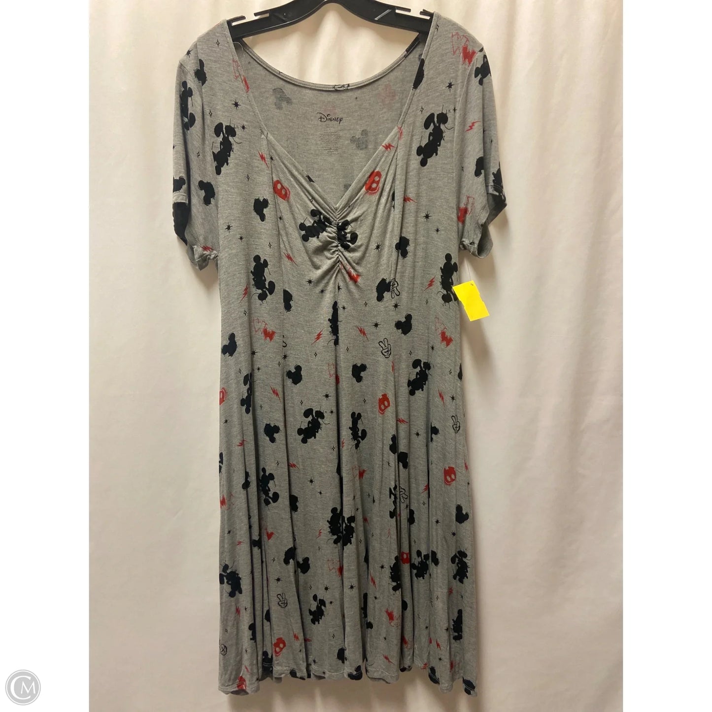 Dress Casual Midi By Disney In Grey, Size: 1x