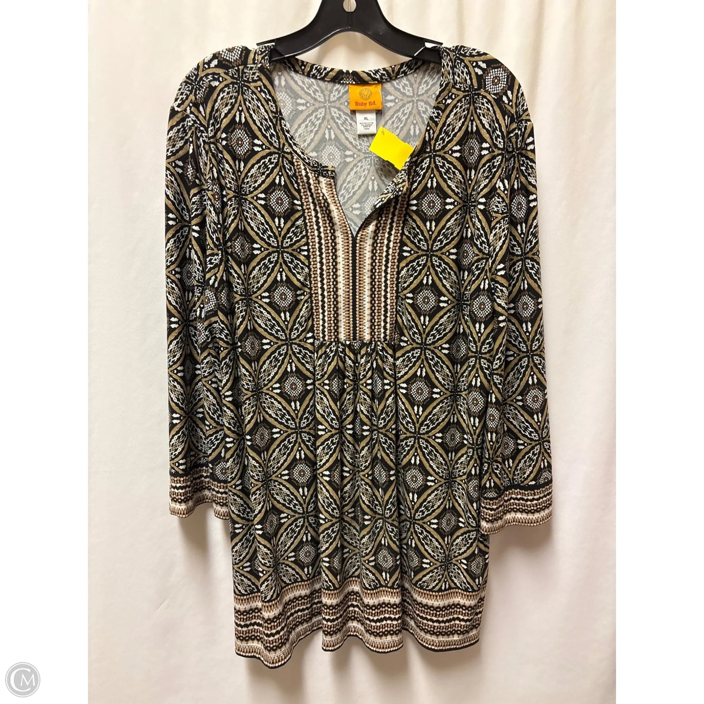 Top Long Sleeve By Ruby Rd In Brown, Size: Xl