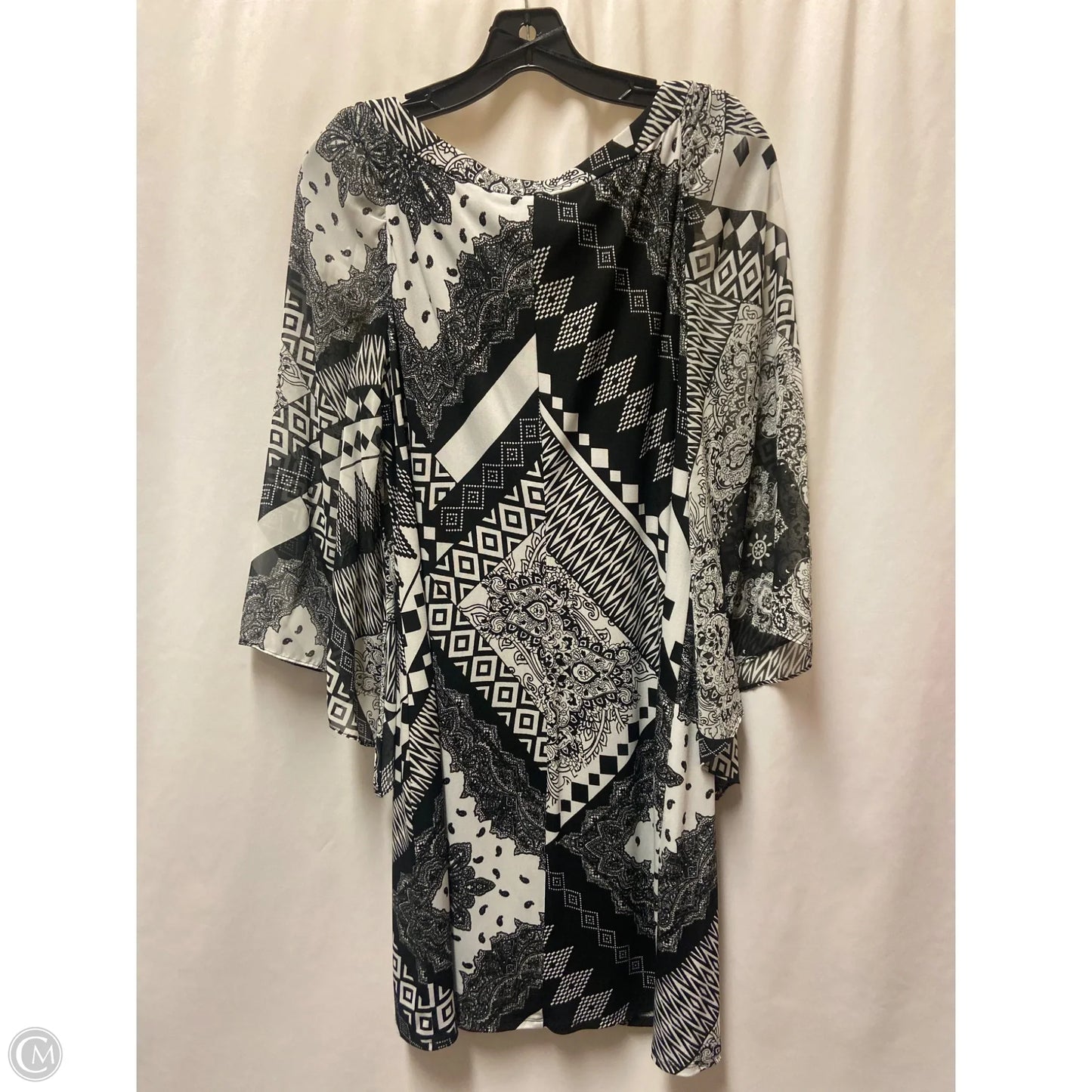Dress Casual Midi By Sangria In Black & White, Size: M