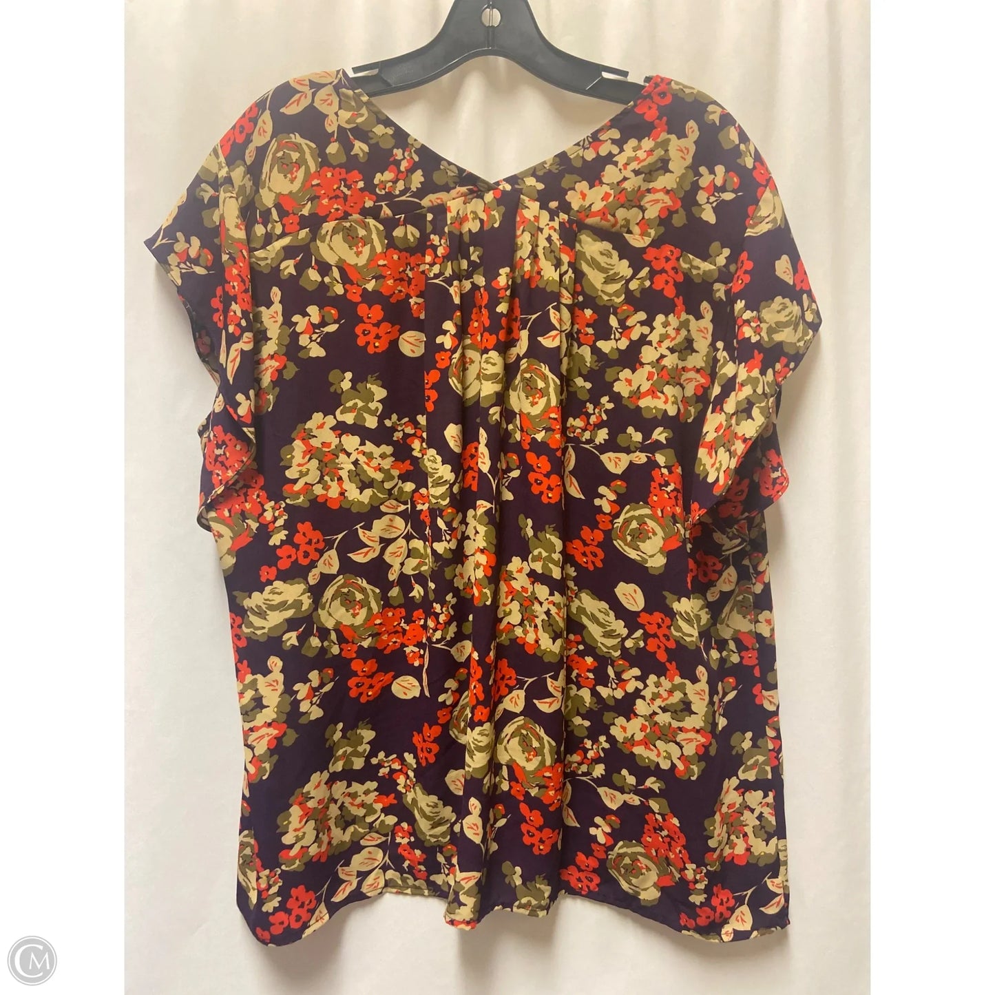 Top Short Sleeve By Cabi In Purple, Size: Xxl