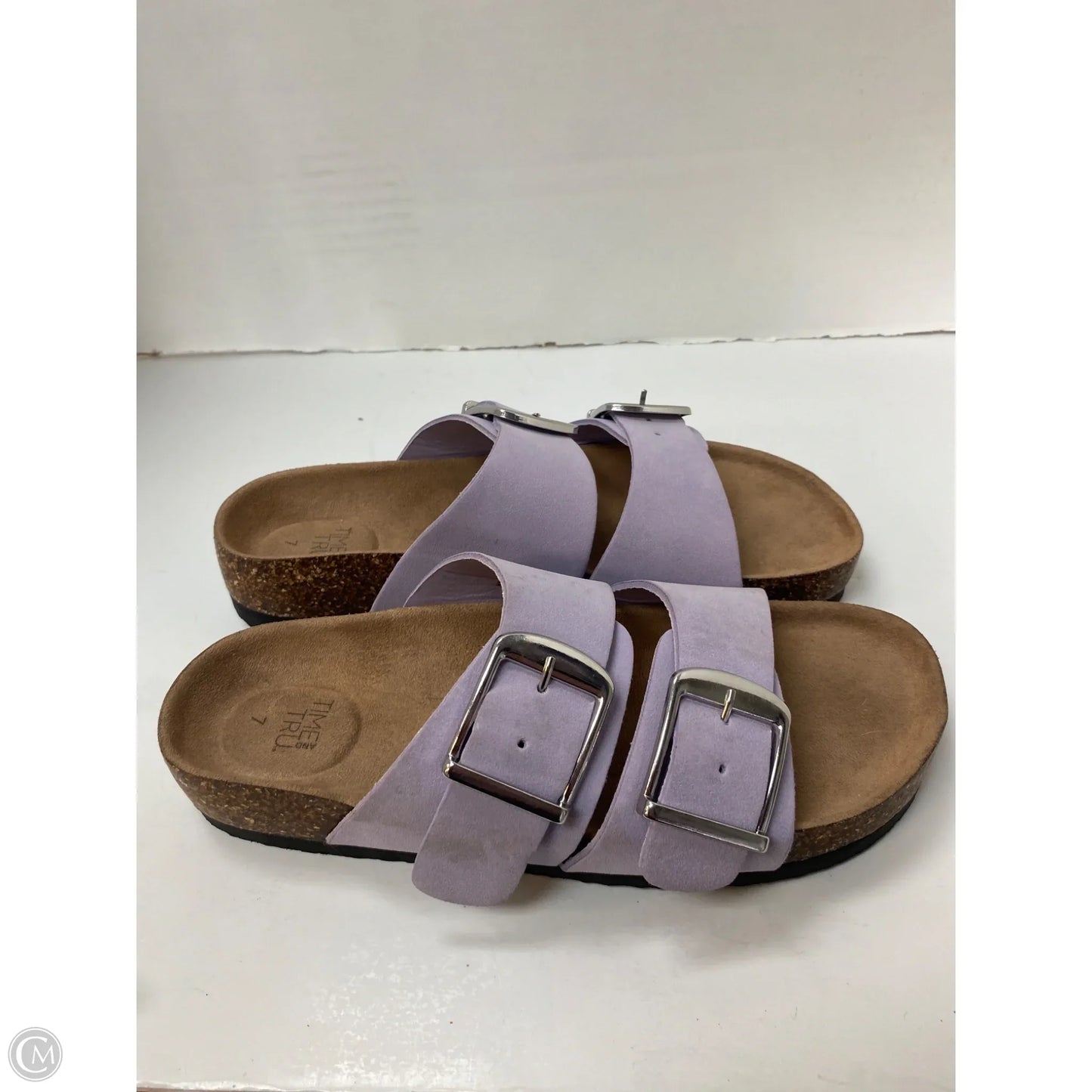 Sandals Flats By Time And Tru In Purple, Size: 7
