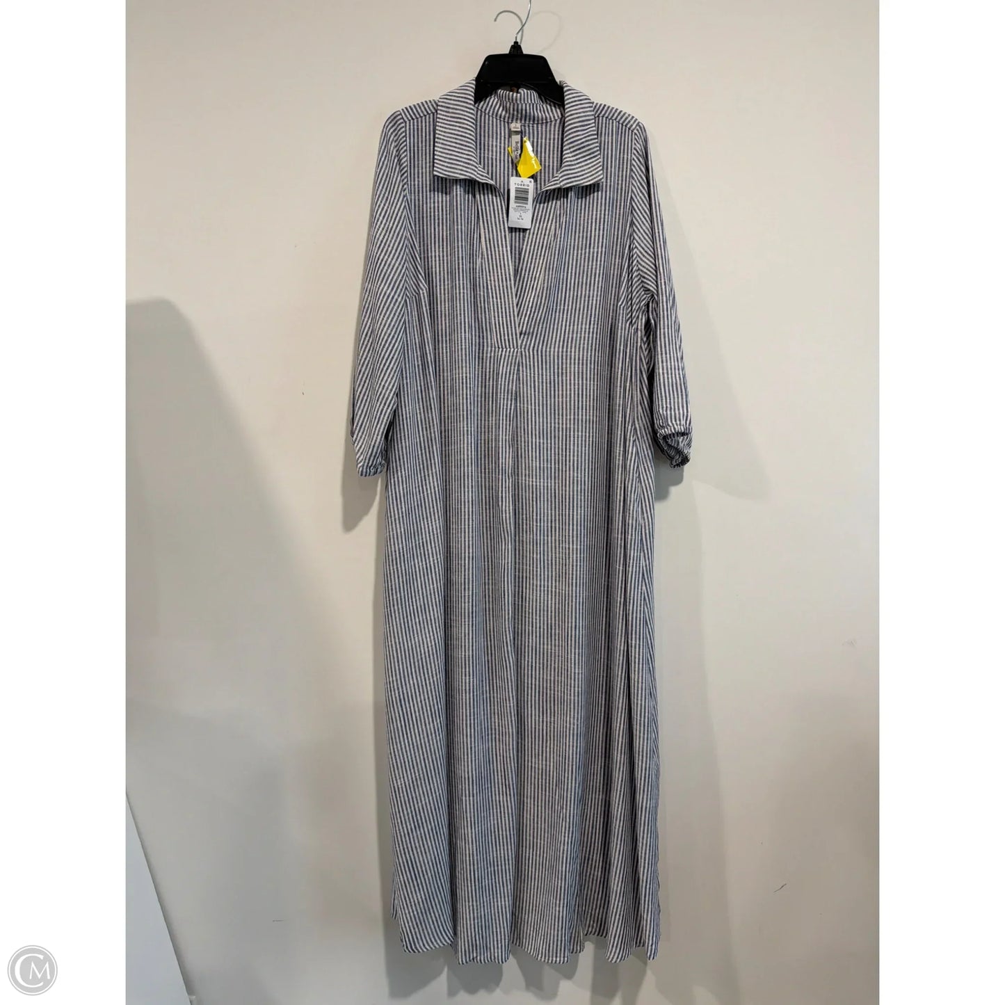 Dress Casual Maxi By Torrid In Blue & White, Size: 1x