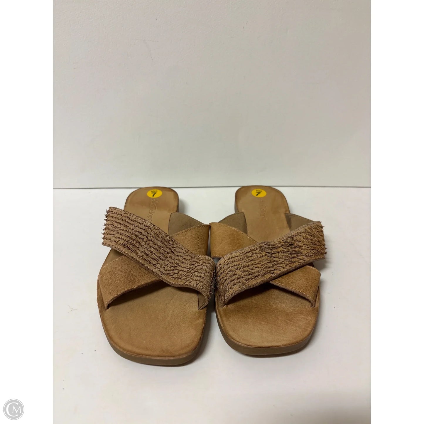 Sandals Flats By Clothes Mentor In Brown, Size: 7