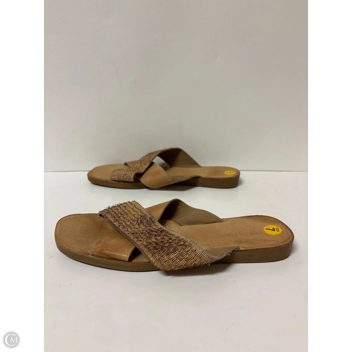 Sandals Flats By Clothes Mentor In Brown, Size: 7