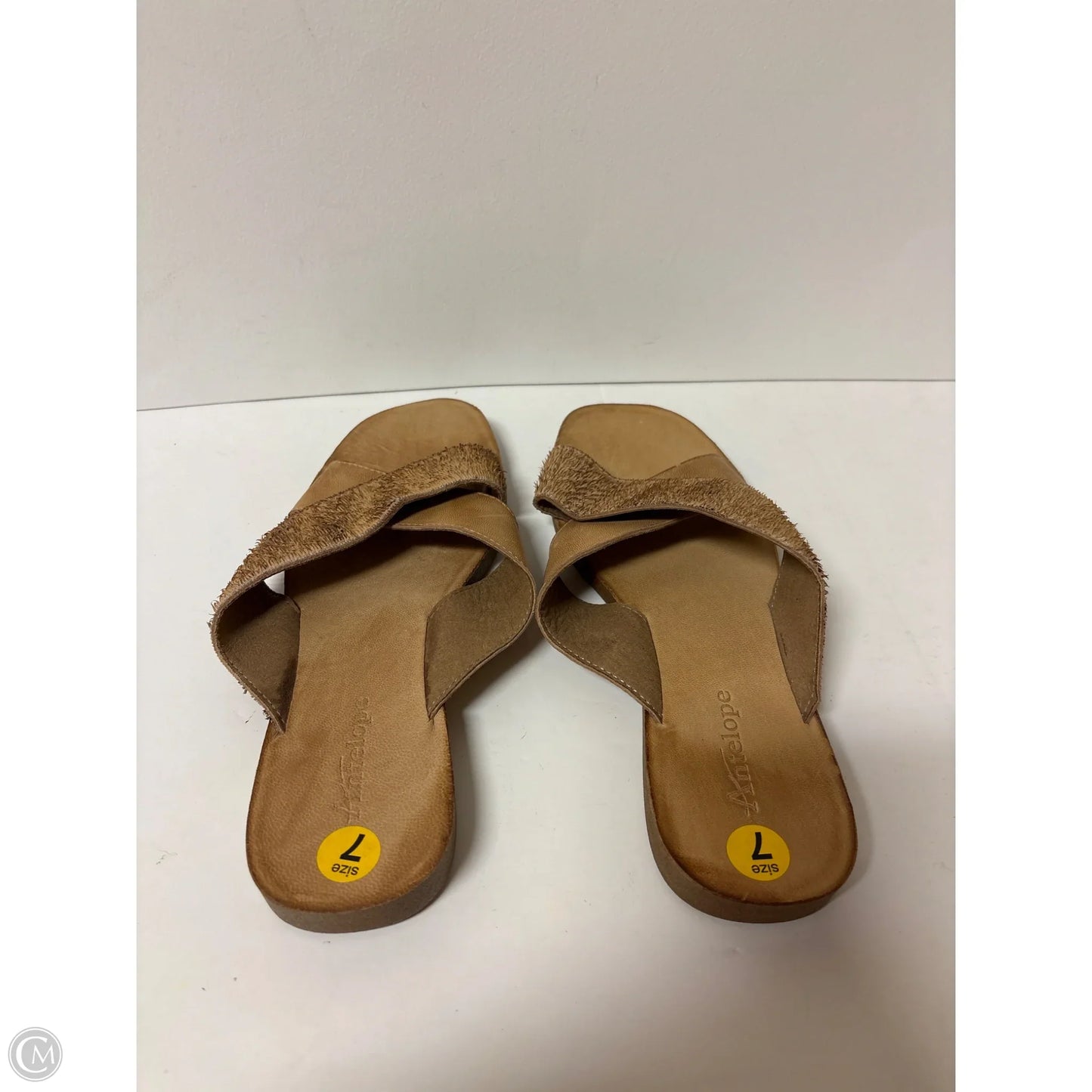 Sandals Flats By Clothes Mentor In Brown, Size: 7