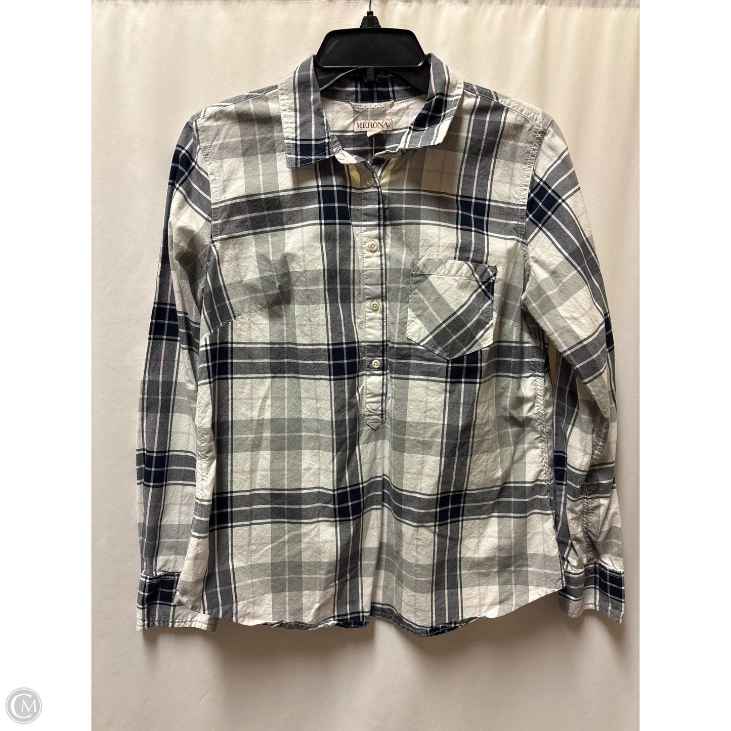 Top Long Sleeve By Merona In Grey, Size: M