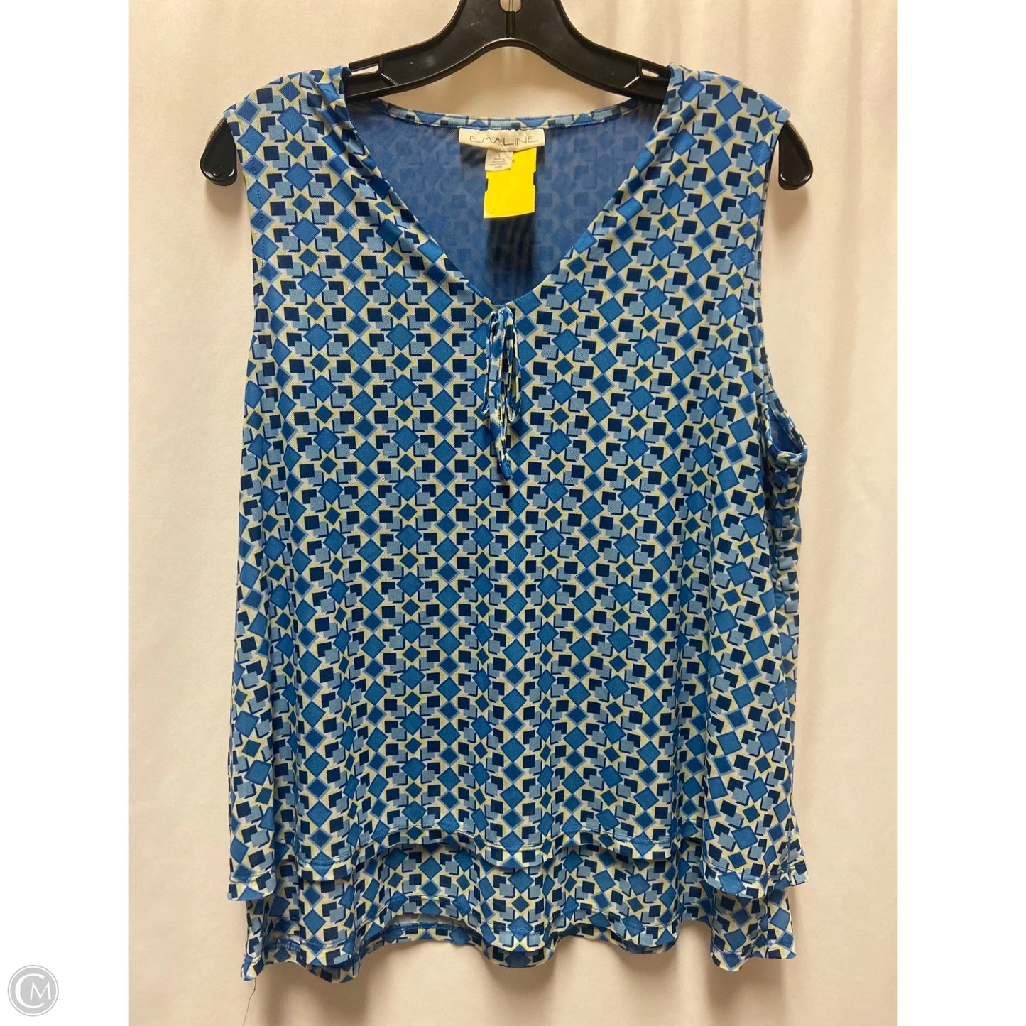 Top Sleeveless By Emaline In Blue, Size: L