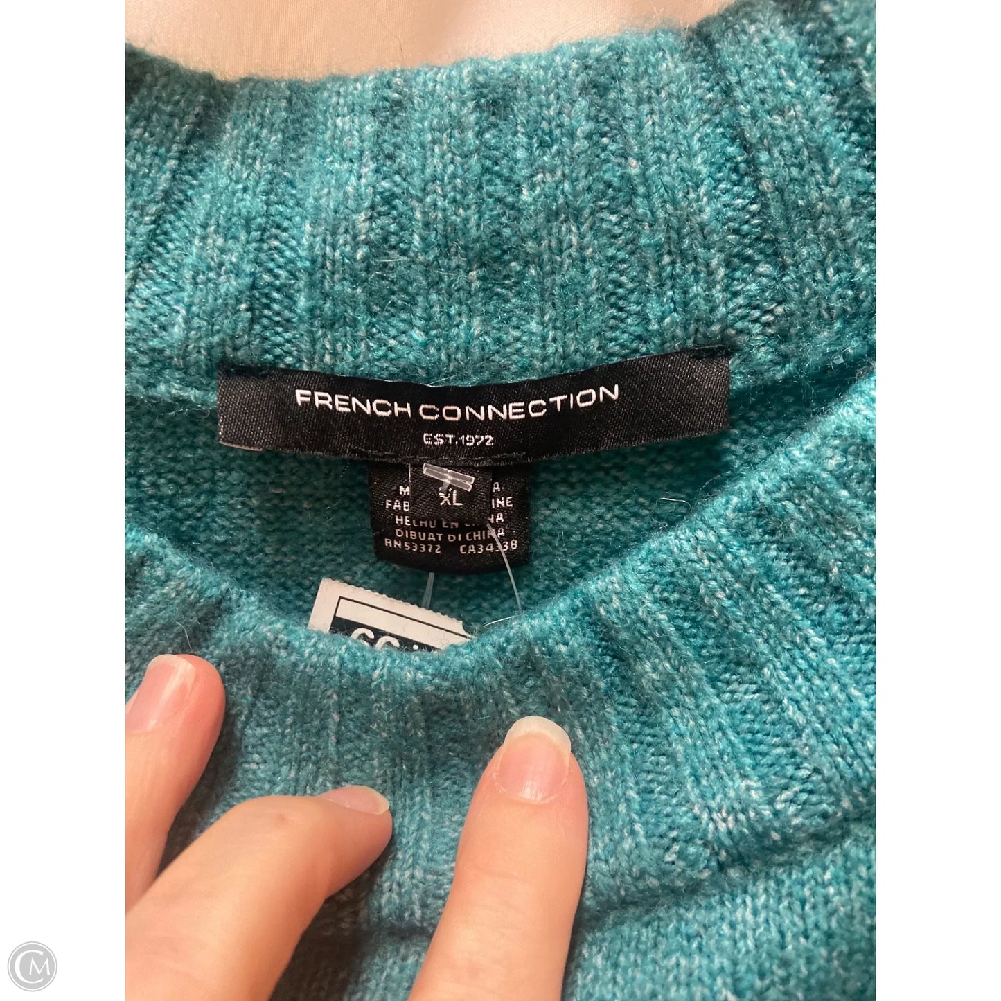 Sweater By French Connection In Teal, Size: Xl
