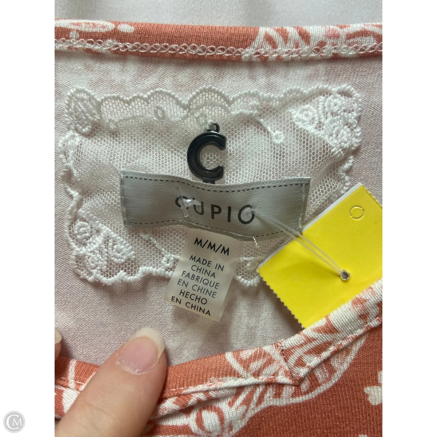 Top Long Sleeve By Cupio In Peach, Size: M