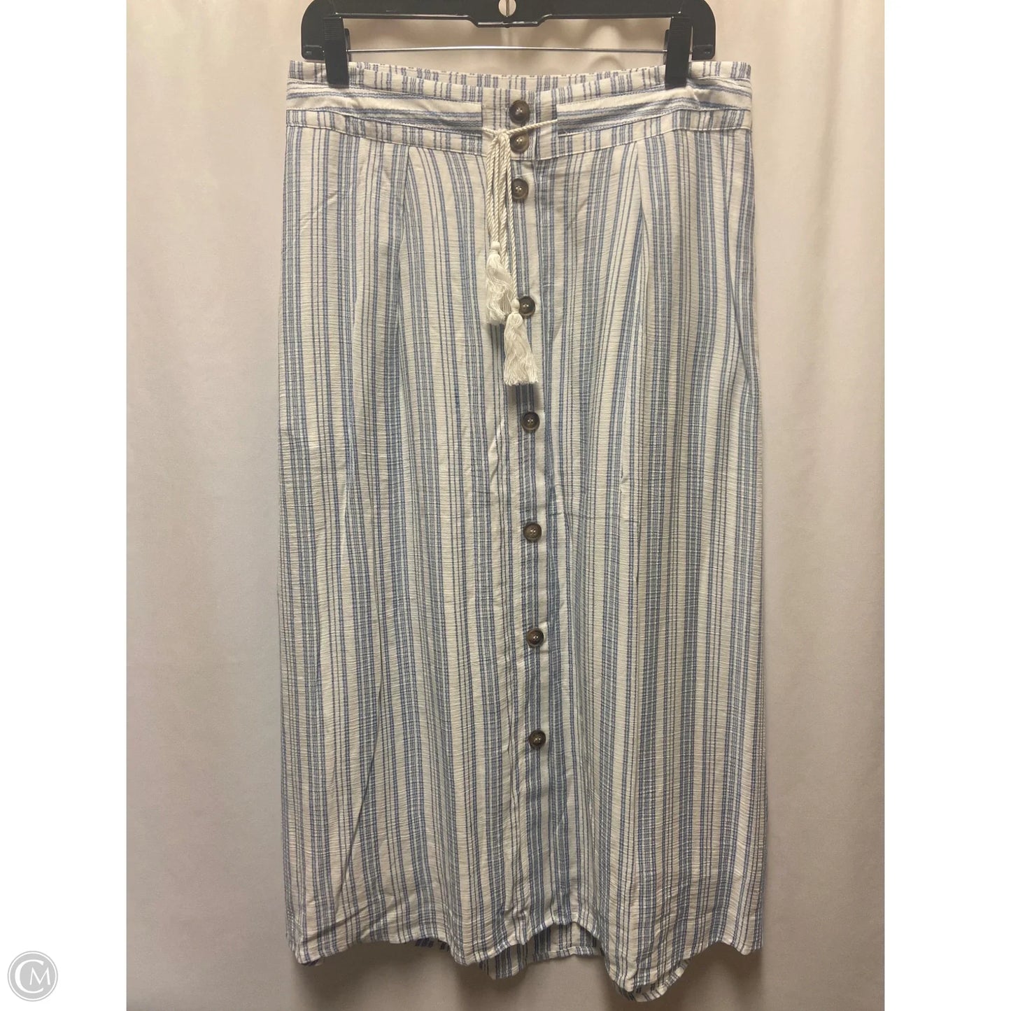 Skirt Maxi By Hem & Thread In Blue & White, Size: L