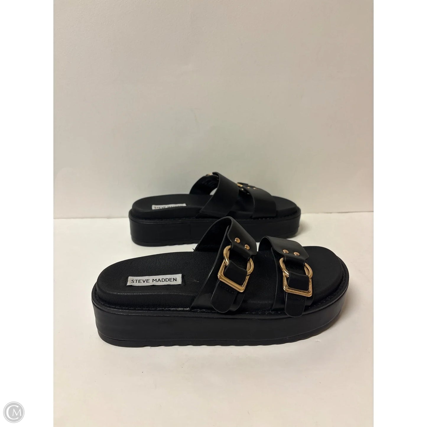 Sandals Flats By Steve Madden In Black, Size: 8.5