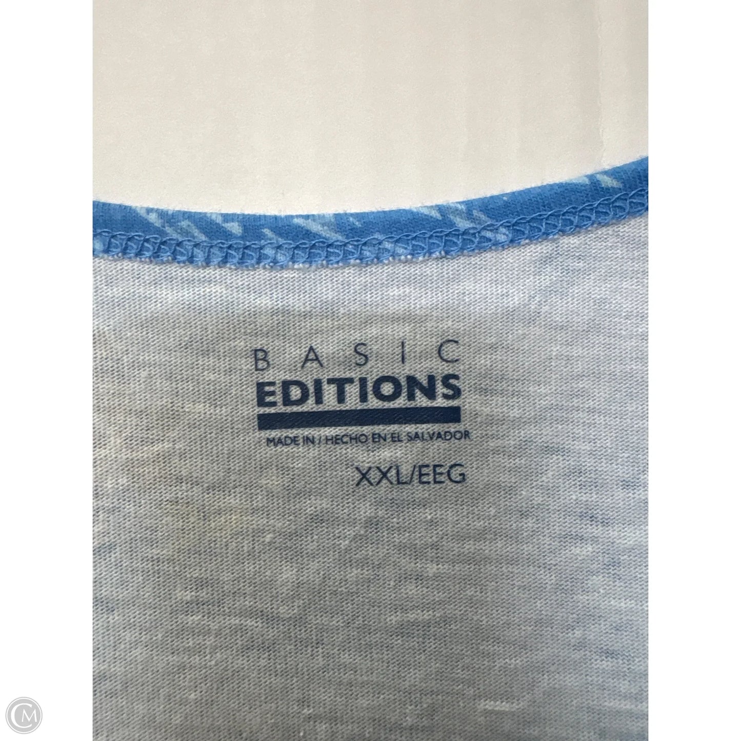 Top Sleeveless By Basic Editions In Blue, Size: Xxl