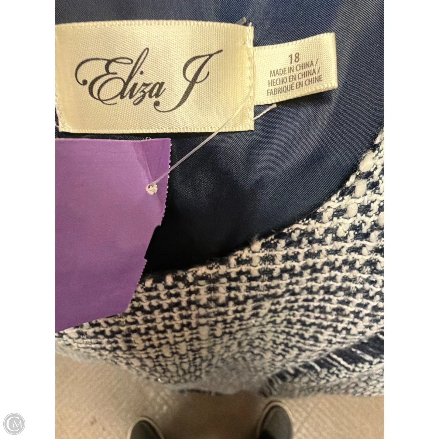Dress Casual Midi By Eliza J In Navy, Size: 1x