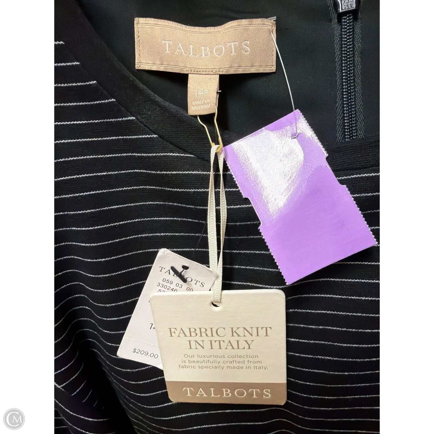 Dress Casual Midi By Talbots In Black, Size: L