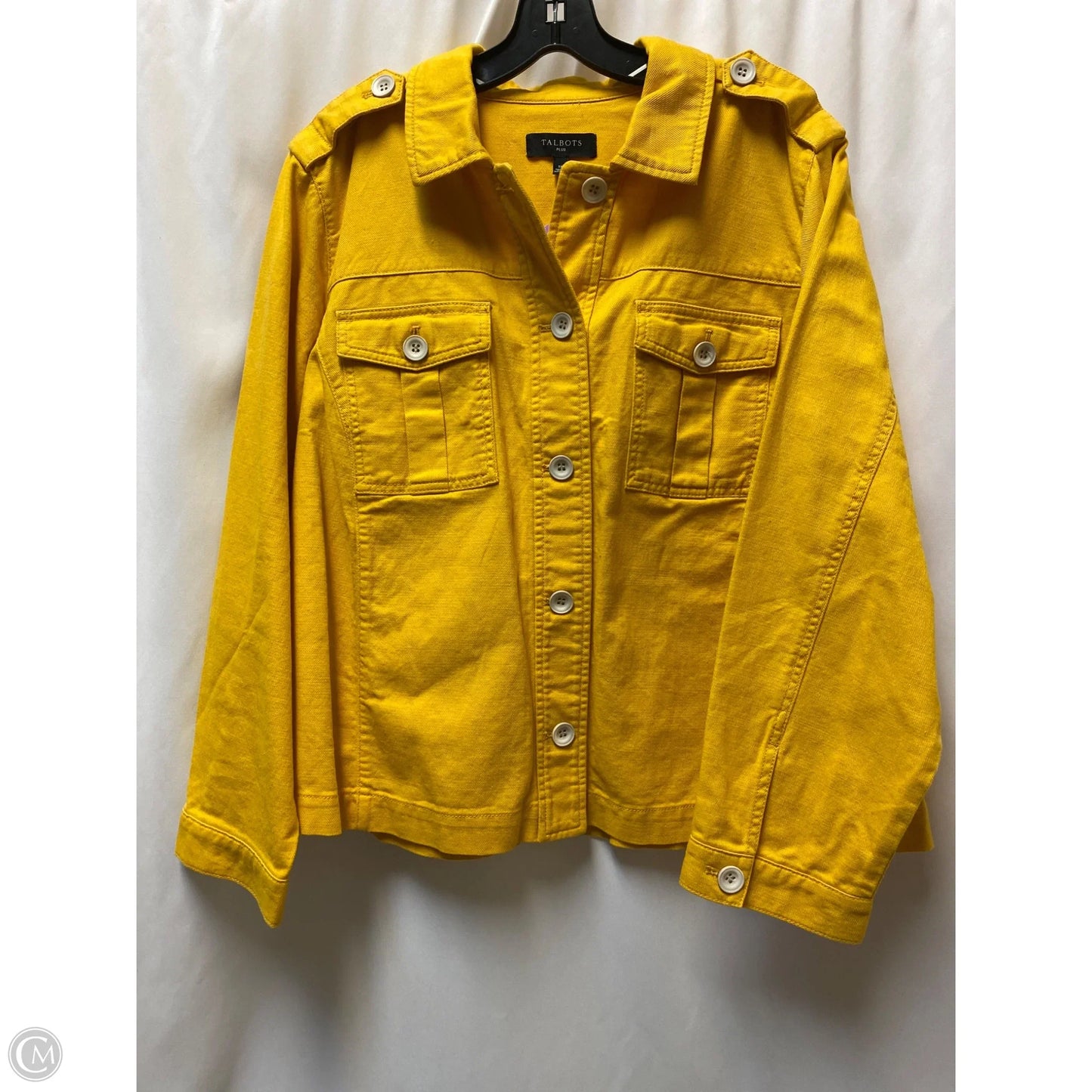 Jacket Denim By Talbots In Yellow Denim, Size: 1x