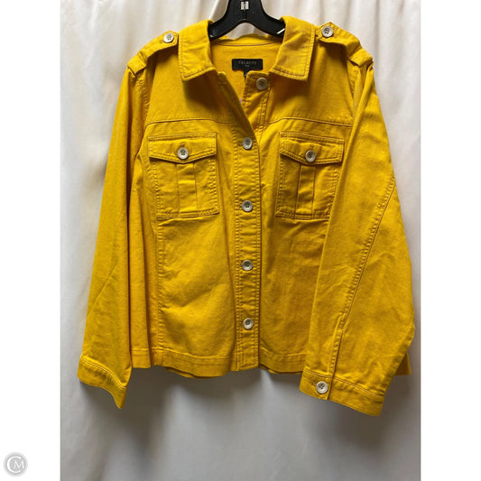 Jacket Denim By Talbots In Yellow Denim, Size: 1x