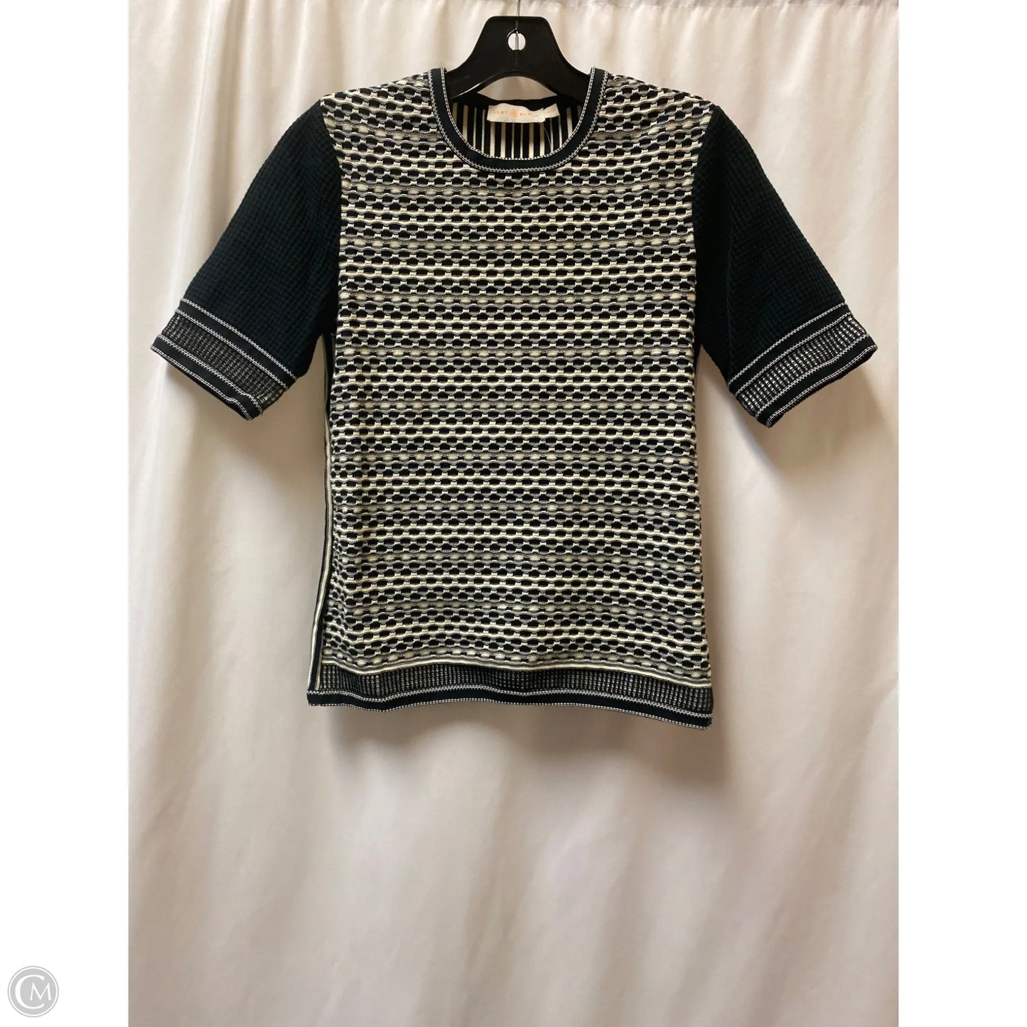 Top Short Sleeve Designer By Tory Burch In Black, Size: Xs