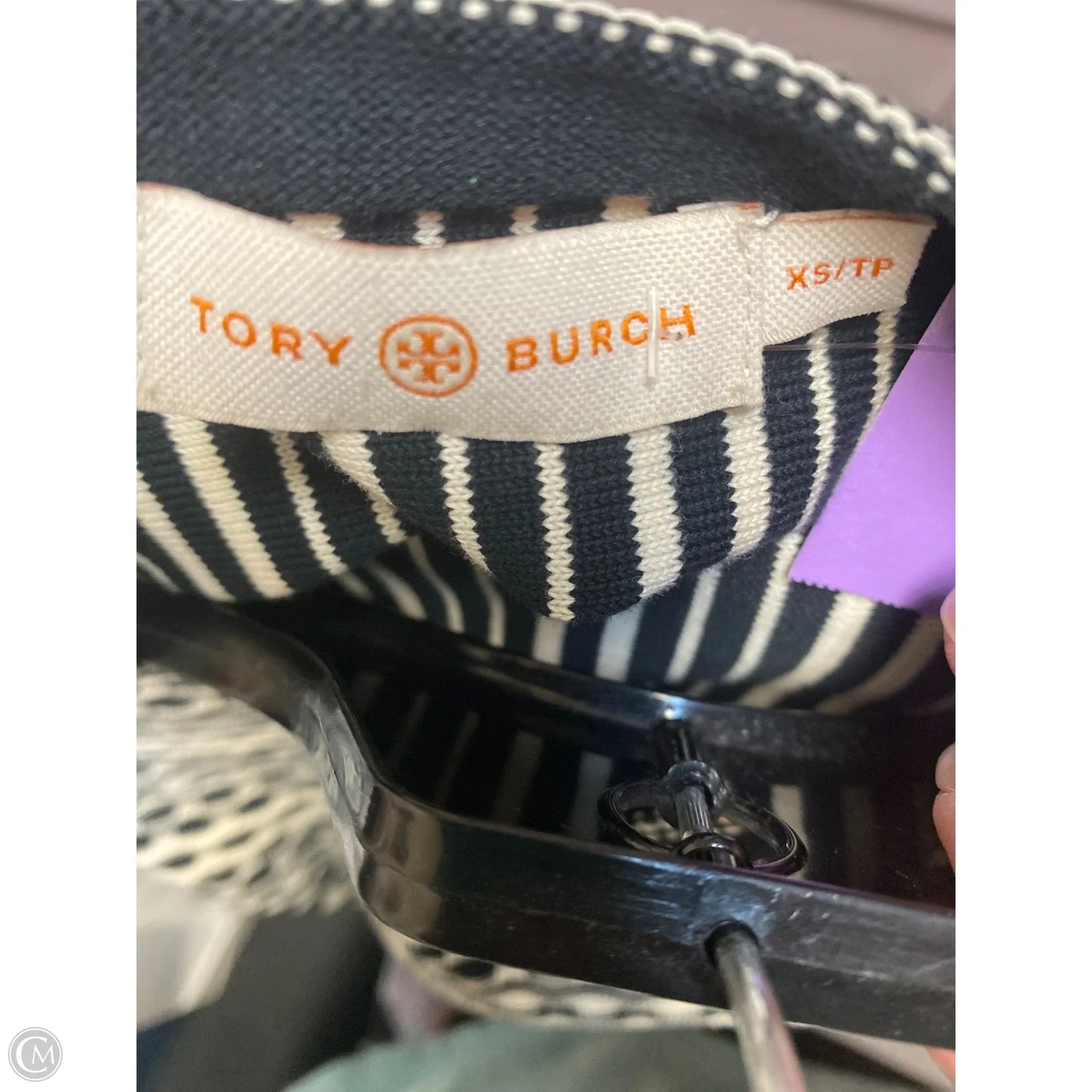 Top Short Sleeve Designer By Tory Burch In Black, Size: Xs