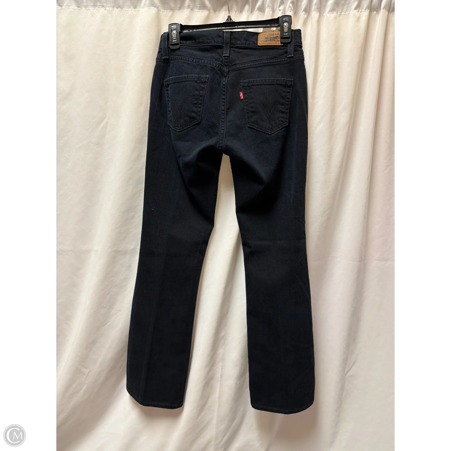 Jeans Straight By Levis In Black Denim, Size: 4