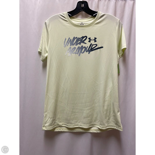 Athletic Top Short Sleeve By Under Armour In Yellow, Size: S