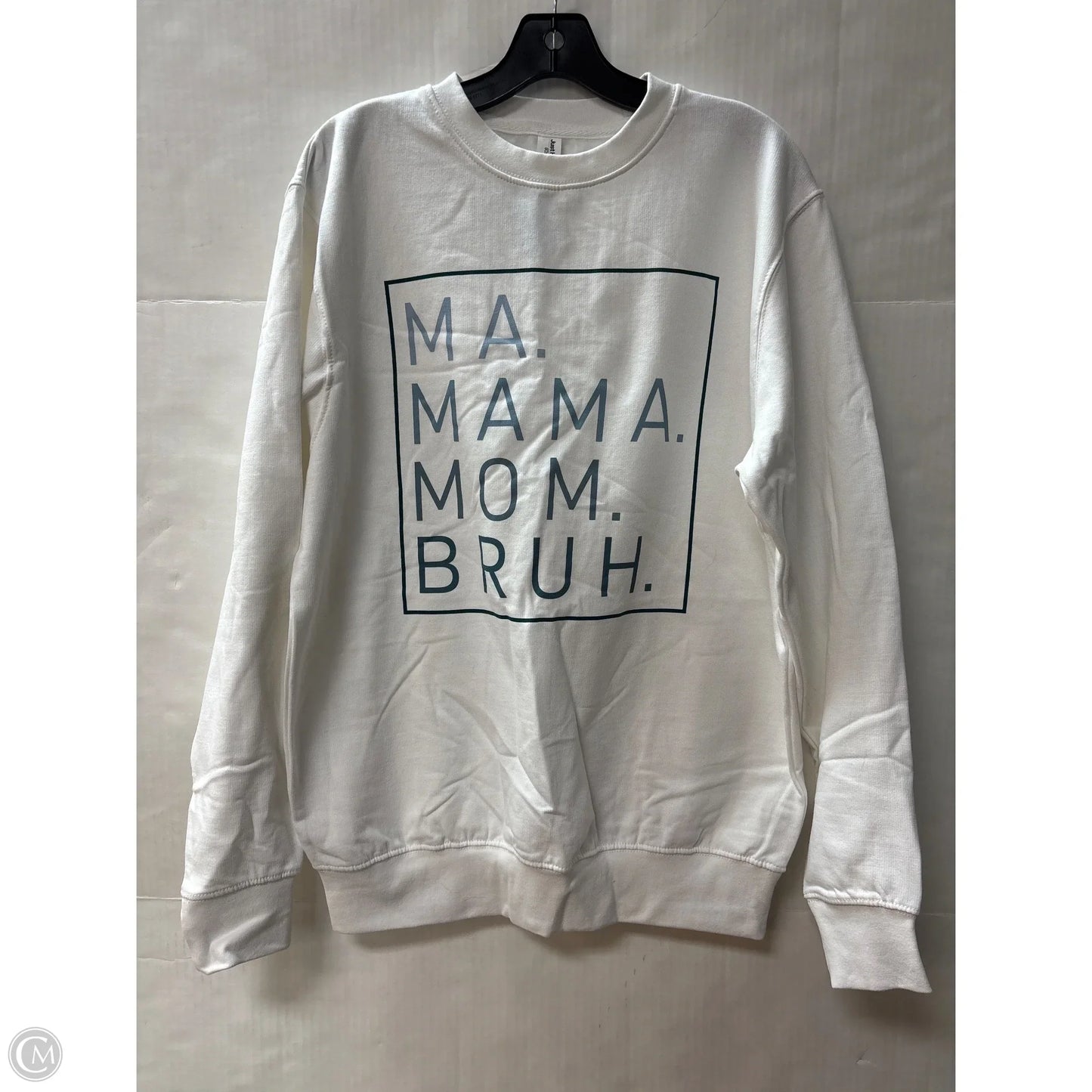 Sweatshirt Crewneck By Clothes Mentor In White, Size: L