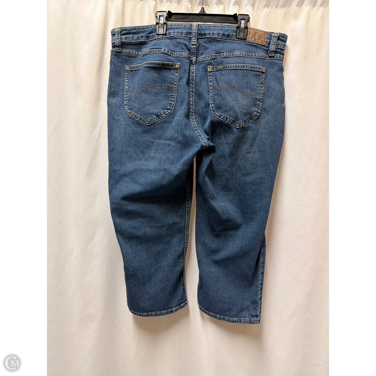 Capris By Lee In Blue Denim, Size: 18