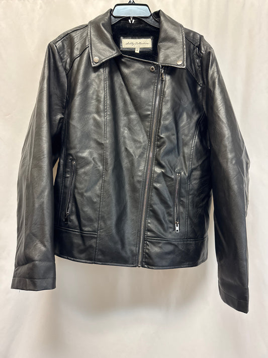 Jacket Leather By Clothes Mentor In Black, Size: 2x