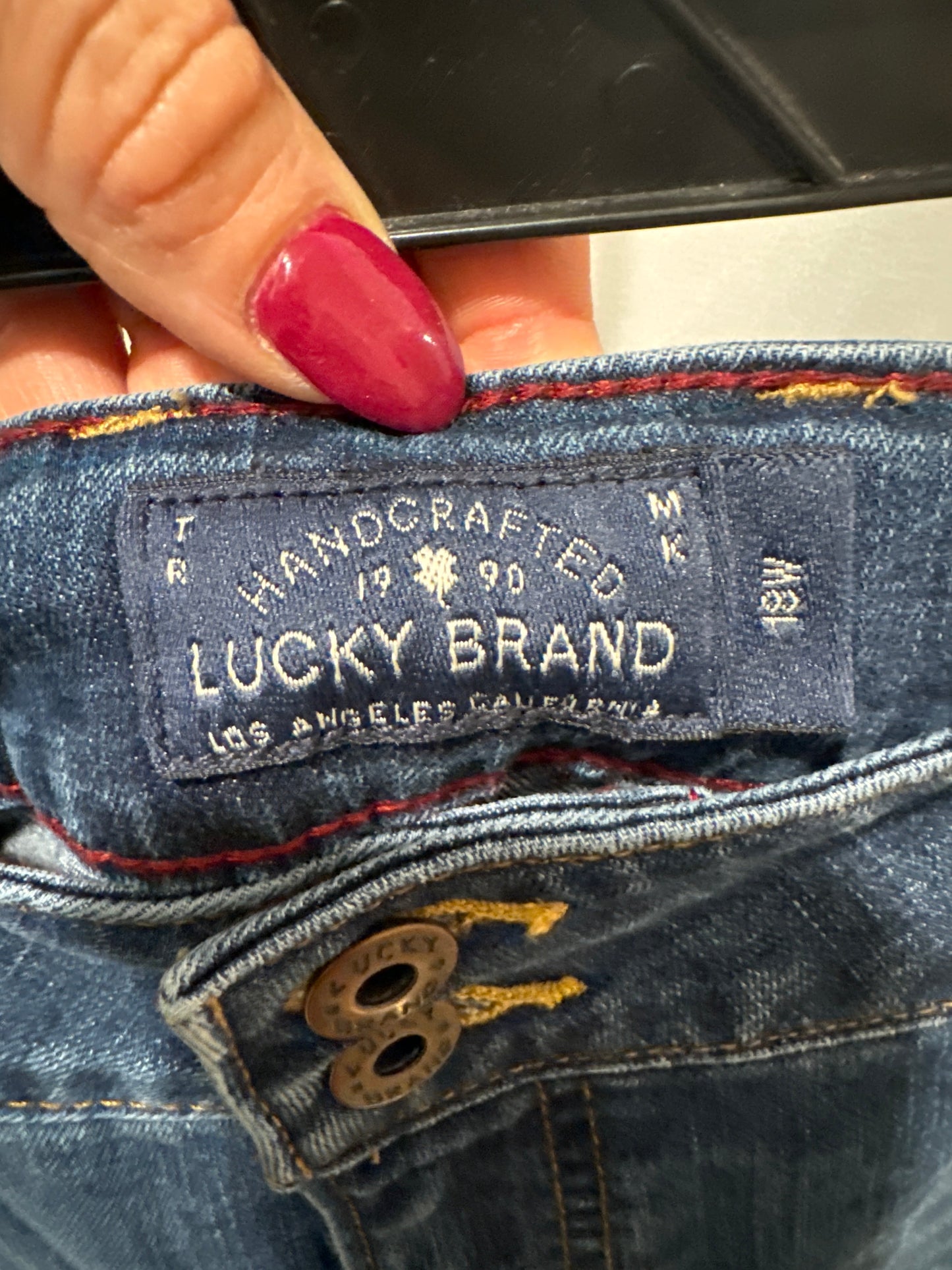 Jeans Flared By Lucky Brand In Blue Denim, Size: 18