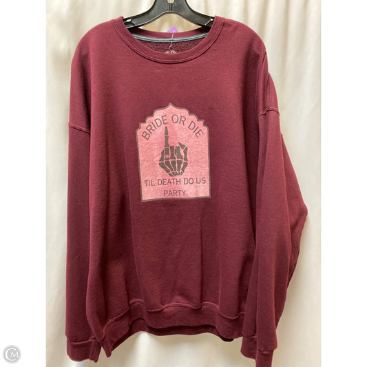 Sweater By Fruit Of The Loom In Maroon, Size: 2x