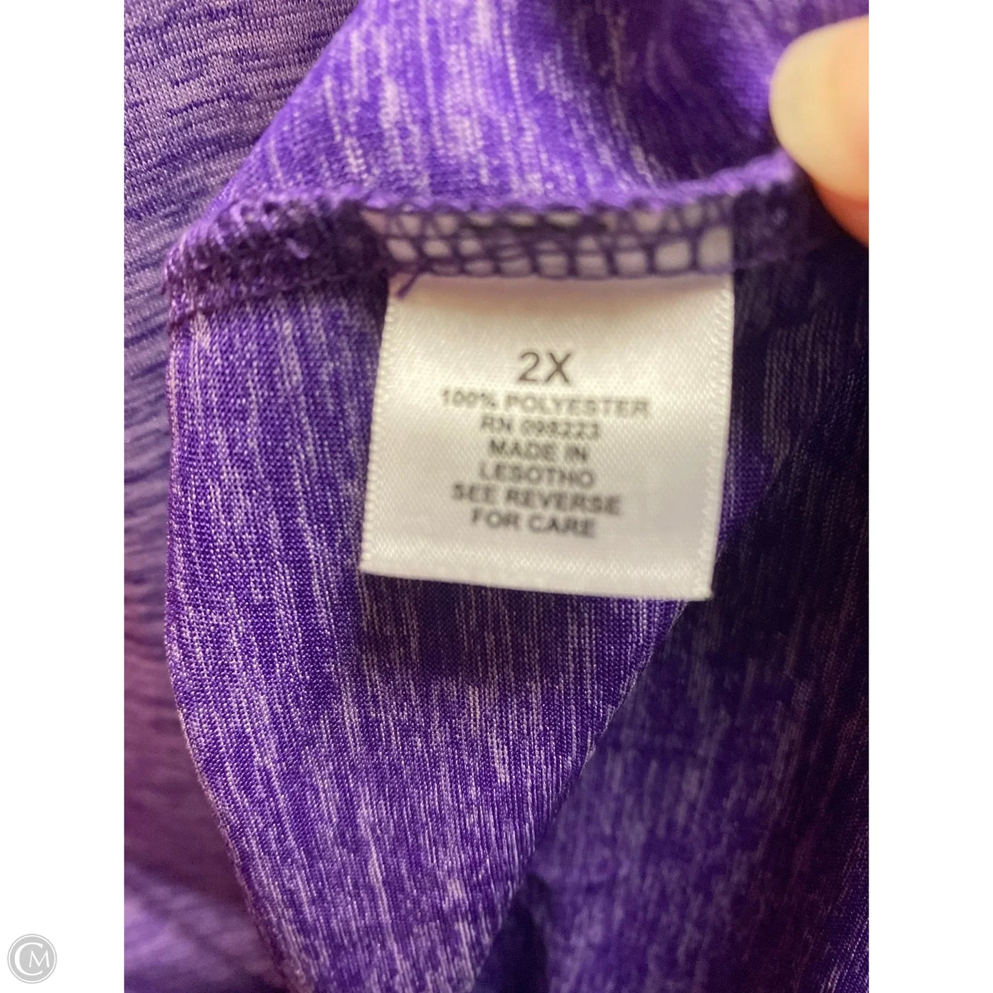 Athletic Top Short Sleeve By Bcg In Purple, Size: 2x