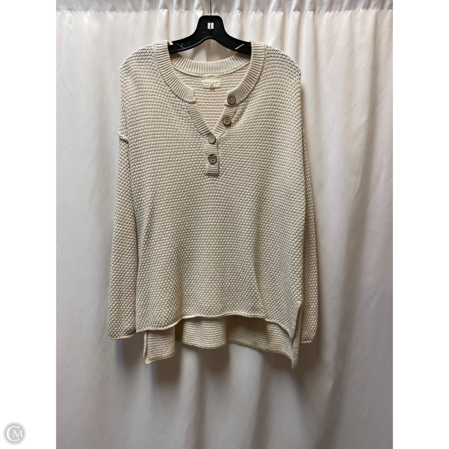 Sweater By Blu Pepper In White, Size: M