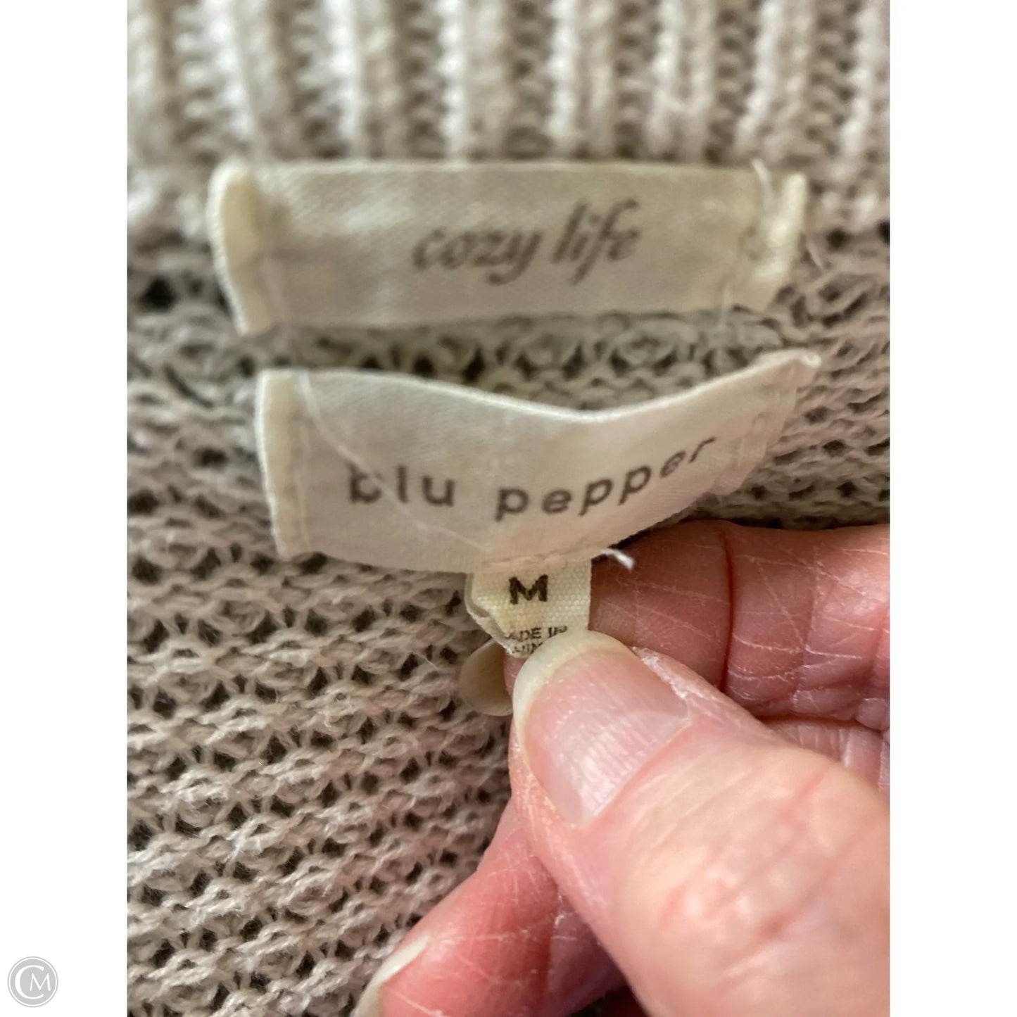 Sweater By Blu Pepper In White, Size: M